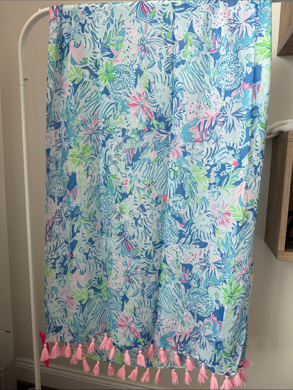 Lilly Pulitzer Resort Scarf in Coastal Blue and Pink - Picture 2 of 5